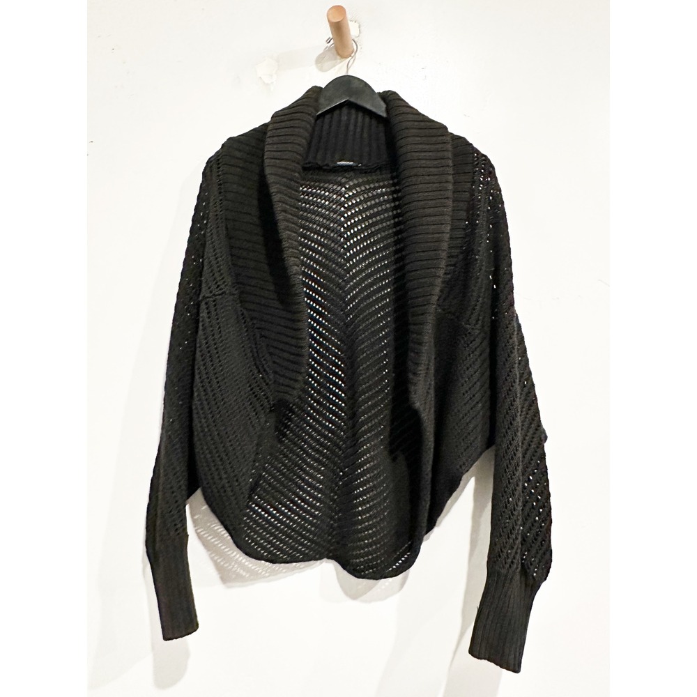 Magaschoni Black Open Knit Cardigan‎